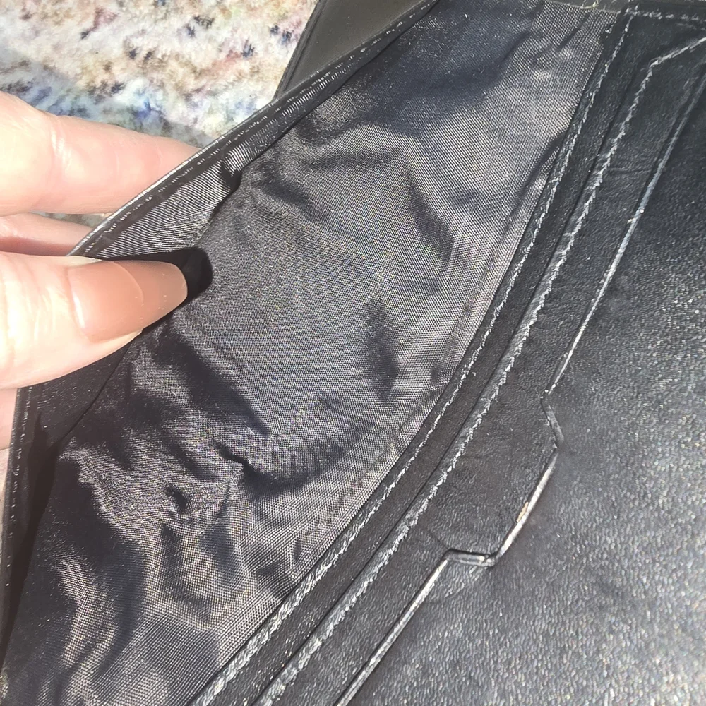Vintage Christian Dior Black Leather Long Wallet